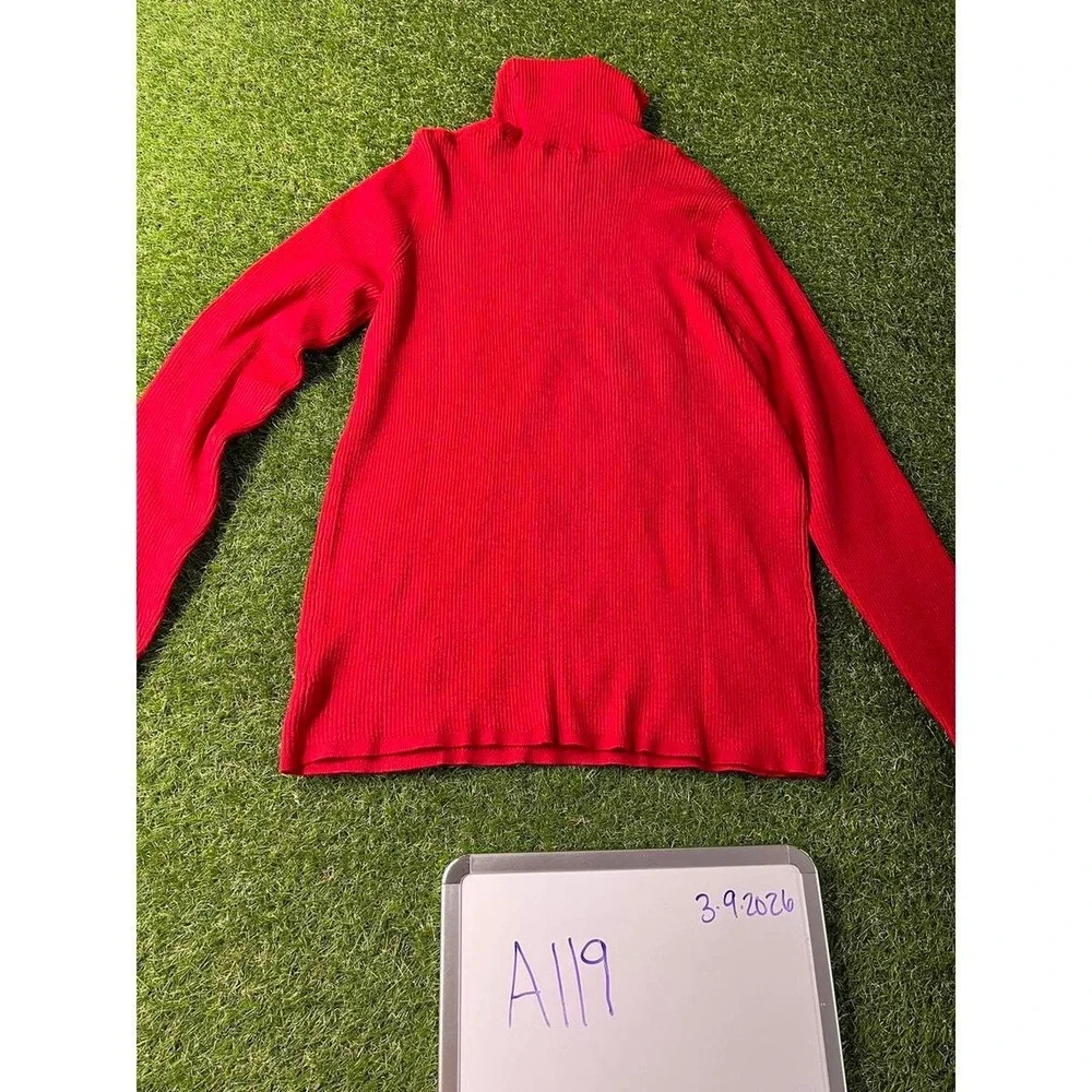 Time and Tru Women's Red Ribbed Turtleneck Sweater‎ XXL